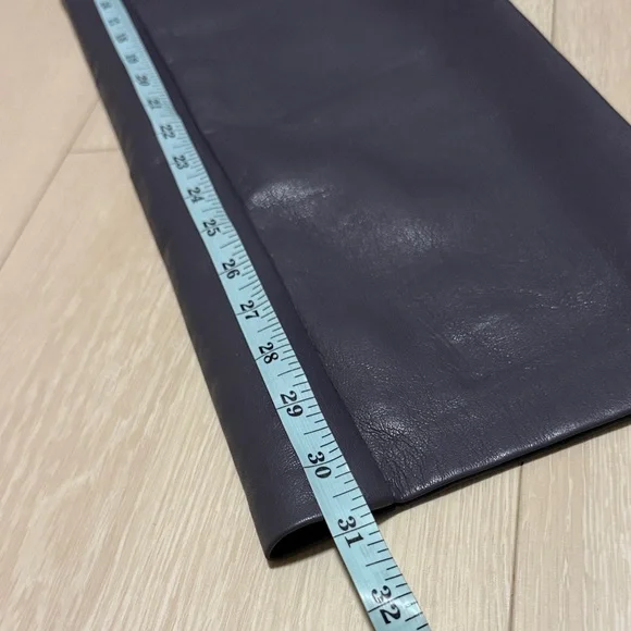 Wilfred Dark Gray Leather Straight Pants - Picture 8 of 9